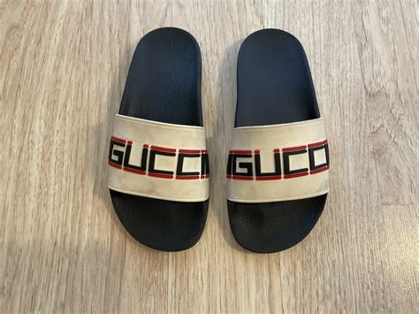 white gucci flip flops size 5|Gucci blondie flip flop women.